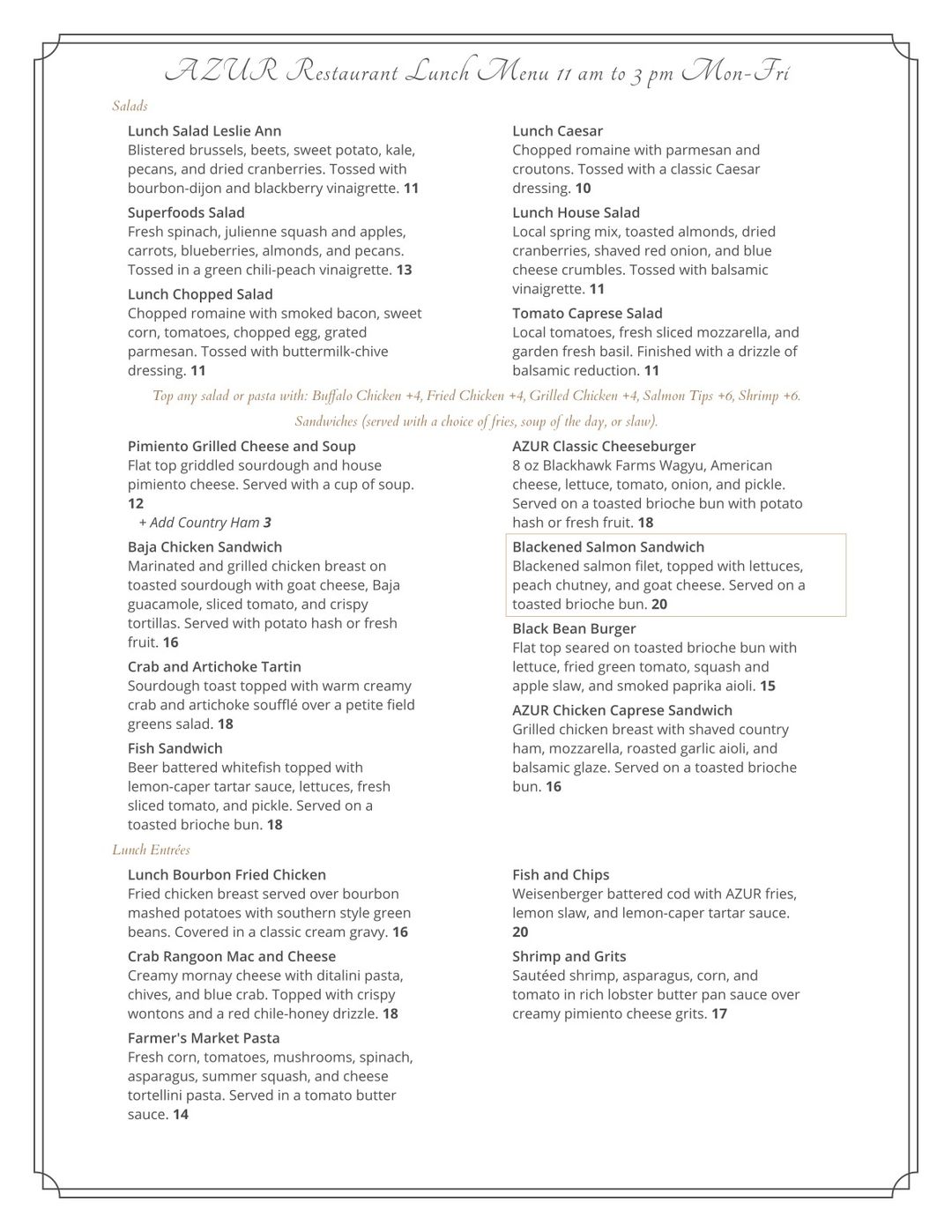 Upscale Restaurant Lexington Fine Dining Lexington Azur Restaurant